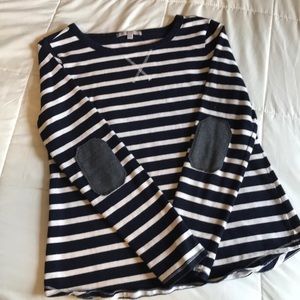 GAP Striped Long Sleeve Top w/ Elbow Patches